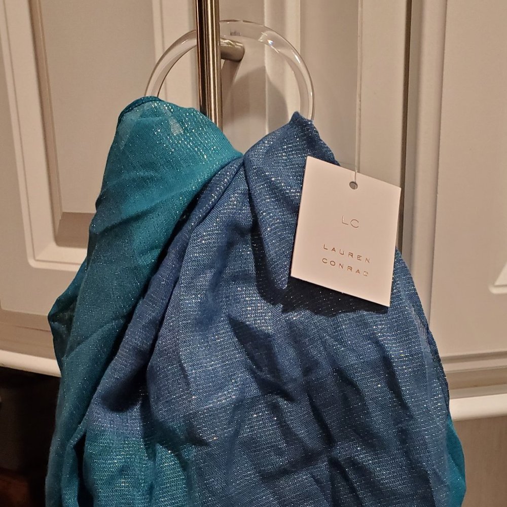 LC Lauren Conrad Infinity Scarf Brand New NWT Blue Teal Silver - Picture 7 of 10